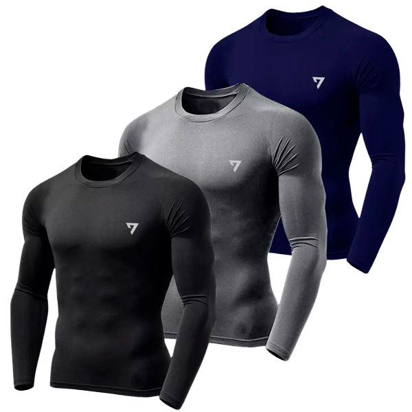 Kit 3 Camisetas T�rmicas Masculina Segunda Pele Camisa Uv50
