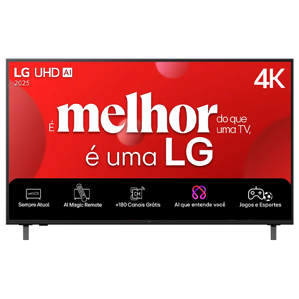 Smart TV 4K 50" LG UHD 50UA85 Processador α7 AI Ger8 4K Super Upscaling Google Cast Alexa Integrado Controle AI Smart Magic WebOS 25