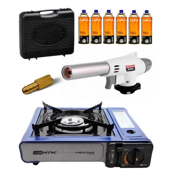 Fogareiro NTK Fog�o Port�til A G�s + Acess�rios Kit Completo