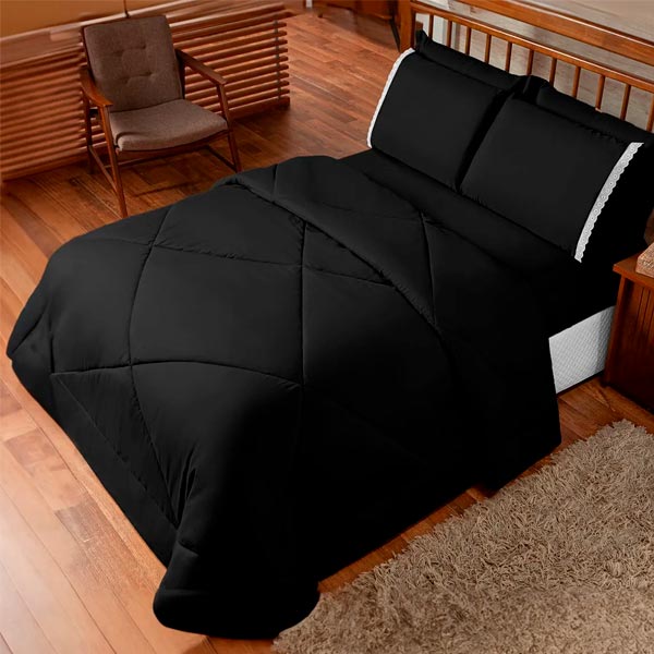 Colcha De Cama Casal Box + Len�ol Dupla Face 6 P�s - 9 cores