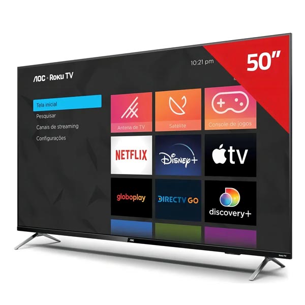 Smart Tv 50 Aoc 4k Dled 50u7045/78g Roku Tv Quad