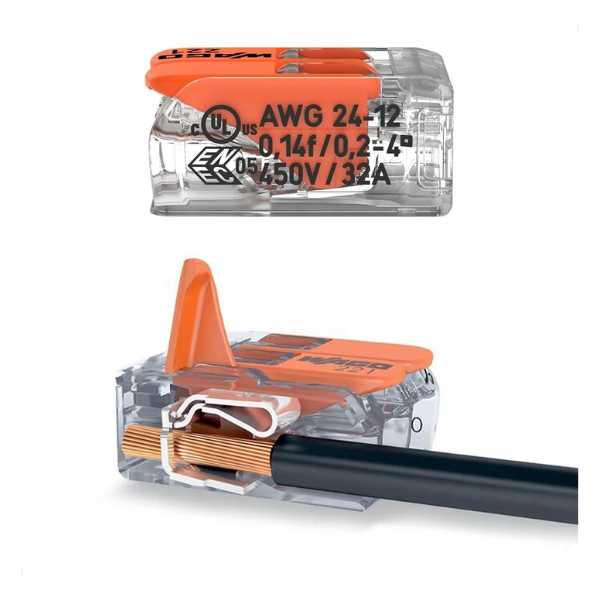 Kit 20 Conector Wago Compacto Emenda 2 Fios 4mm2 32a 221-412